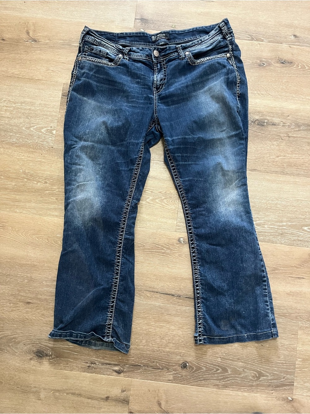Silver Jeans Womens Faded Blue Bootcut Jeans